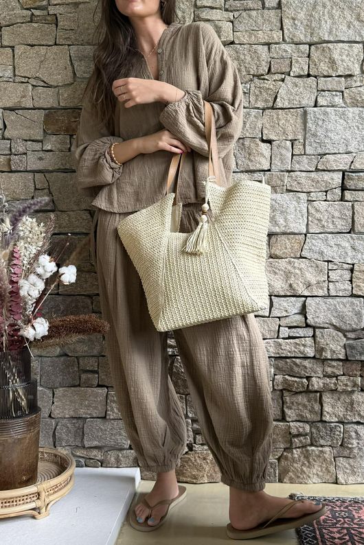 Varda Raffia Tote Bag Light